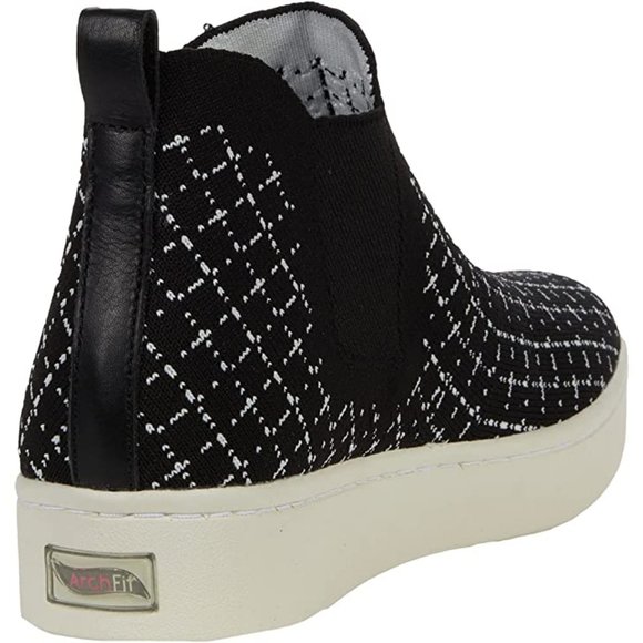 SKECHERS Arch Support Fit Cup slip on stretch shoes sneakers black white womens - Picture 3 of 8